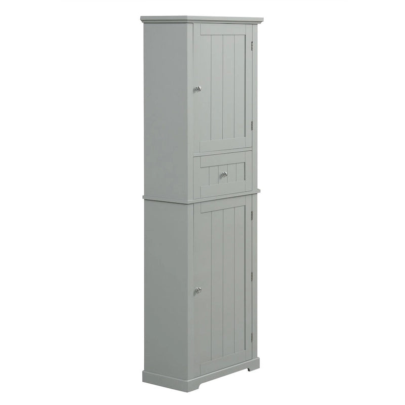 Mobiletto da bagno autoportante bianco/nero/grigio con cassetto e ripiano regolabile