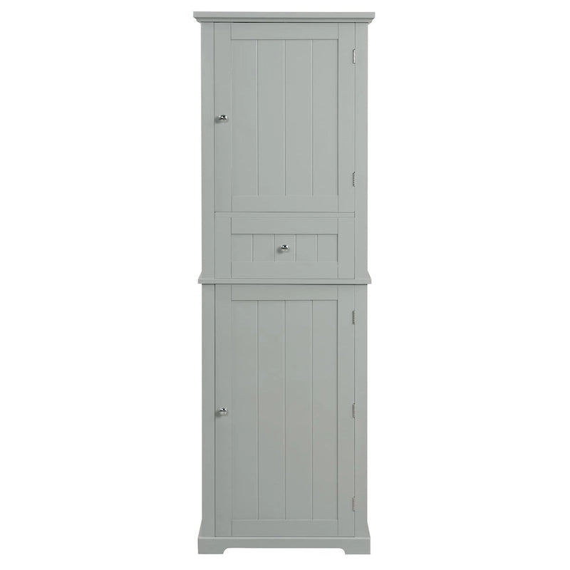 Mobiletto da bagno autoportante bianco/nero/grigio con cassetto e ripiano regolabile