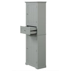 Mobiletto da bagno autoportante bianco/nero/grigio con cassetto e ripiano regolabile