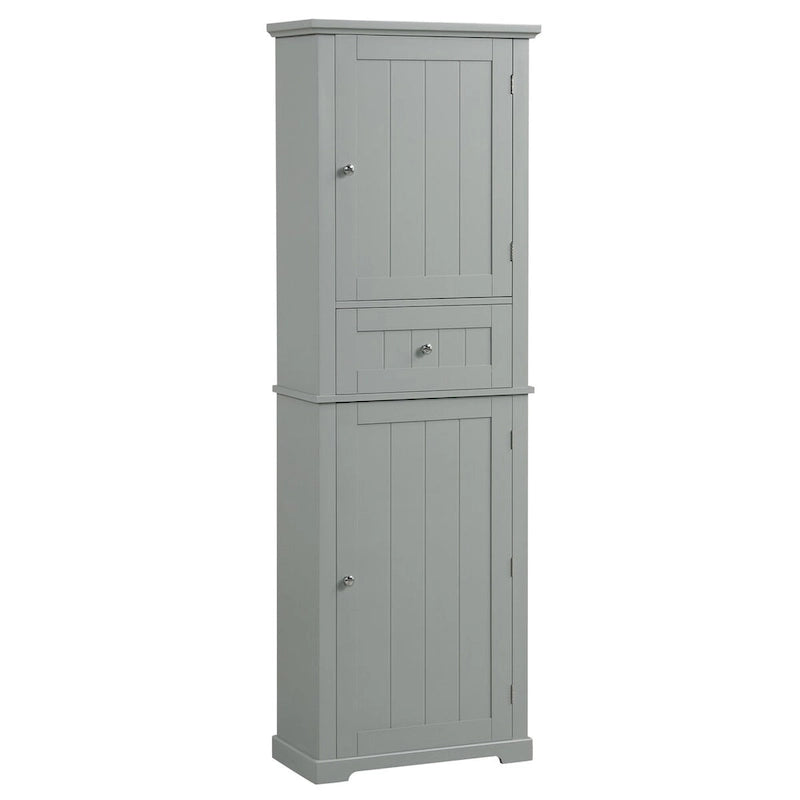 Mobiletto da bagno autoportante bianco/nero/grigio con cassetto e ripiano regolabile