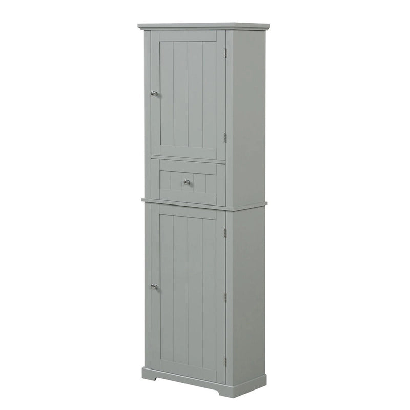 Mobiletto da bagno autoportante bianco/nero/grigio con cassetto e ripiano regolabile