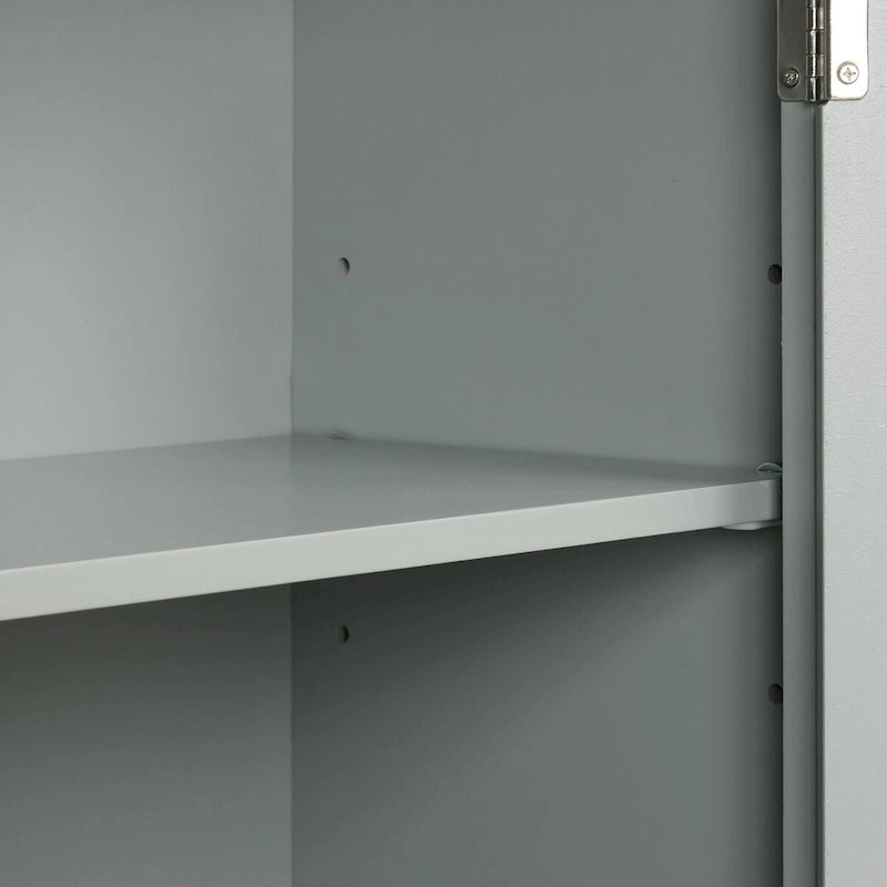 Mobiletto da bagno autoportante bianco/nero/grigio con cassetto e ripiano regolabile