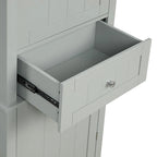 Mobiletto da bagno autoportante bianco/nero/grigio con cassetto e ripiano regolabile