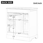 Mobile bagno bianco a lavabo singolo con lavello in ceramica, 1 anta e 2 cassetti