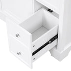 Mobile bagno bianco a lavabo singolo con lavello in ceramica, 1 anta e 2 cassetti