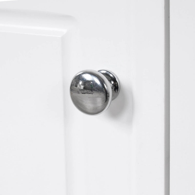 Mobile bagno bianco a lavabo singolo con lavello in ceramica, 1 anta e 2 cassetti