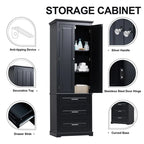 Mobiletto contenitore freestanding bianco / nero / grigio, 2 ante 3 cassetti, montaggio in 1 persona