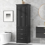 Mobiletto contenitore freestanding bianco / nero / grigio, 2 ante 3 cassetti, montaggio in 1 persona