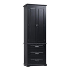Mobiletto contenitore freestanding bianco / nero / grigio, 2 ante 3 cassetti, montaggio in 1 persona