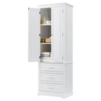 Mobiletto contenitore freestanding bianco / nero / grigio, 2 ante 3 cassetti, montaggio in 1 persona