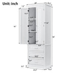 Mobiletto contenitore freestanding bianco / nero / grigio, 2 ante 3 cassetti, montaggio in 1 persona