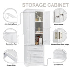 Mobiletto contenitore freestanding bianco / nero / grigio, 2 ante 3 cassetti, montaggio in 1 persona