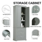 Mobiletto contenitore freestanding bianco / nero / grigio, 2 ante 3 cassetti, montaggio in 1 persona