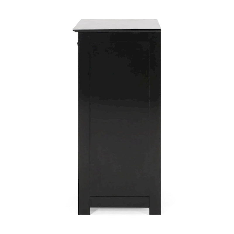Grigio Chiaro / Nero, Pannello Piatto, Armadietto Portabiancheria da Bagno per 1 Persona