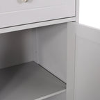 Grigio Chiaro / Nero, Pannello Piatto, Armadietto Portabiancheria da Bagno per 1 Persona