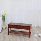 Panca contenitore in legno massello ciliegio/bianco, 1 persona