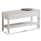 Panca contenitore in legno massello ciliegio/bianco, 1 persona