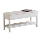 Panca contenitore in legno massello ciliegio/bianco, 1 persona